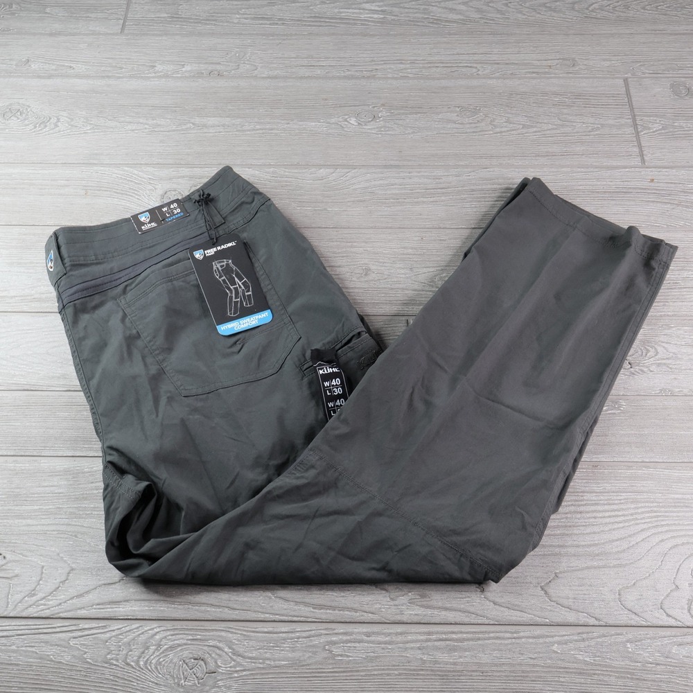 NWT Kuhl Free Radikl Men's 40x30 Carbon Gray Rhinotek Hybrid Hiking Pants